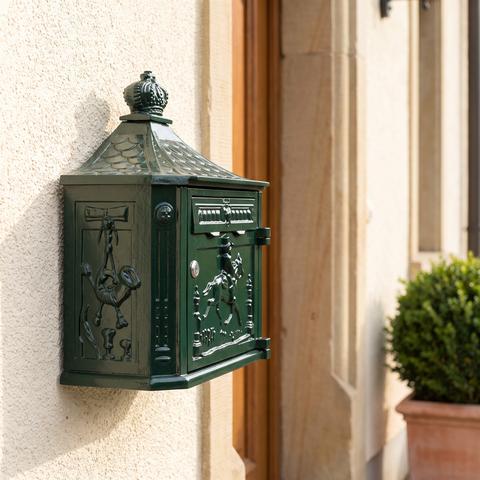 Wall Mailboxes mounted on the wall of a villa