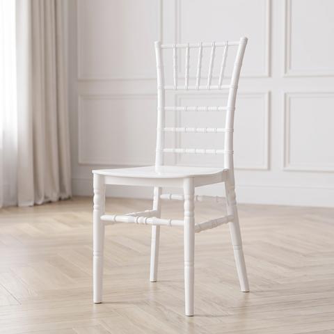 Sedia design in policarbonato bianco effetto bambù