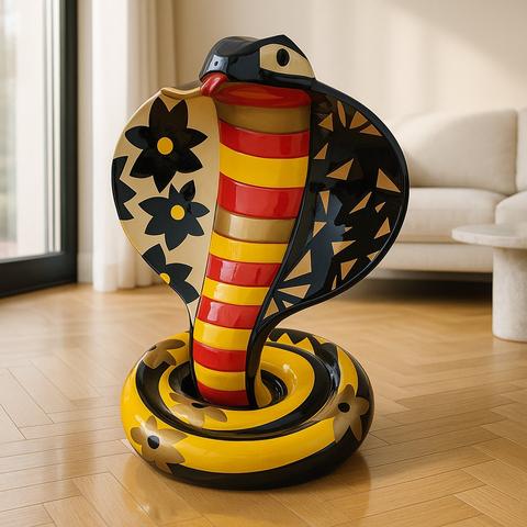 Sculptures de Serpents en résine dans une ambiance élégante