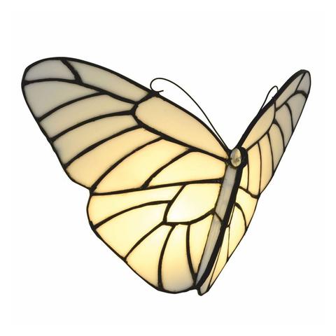 Aplique Tiffany en vidrio emplomado con forma de mariposa