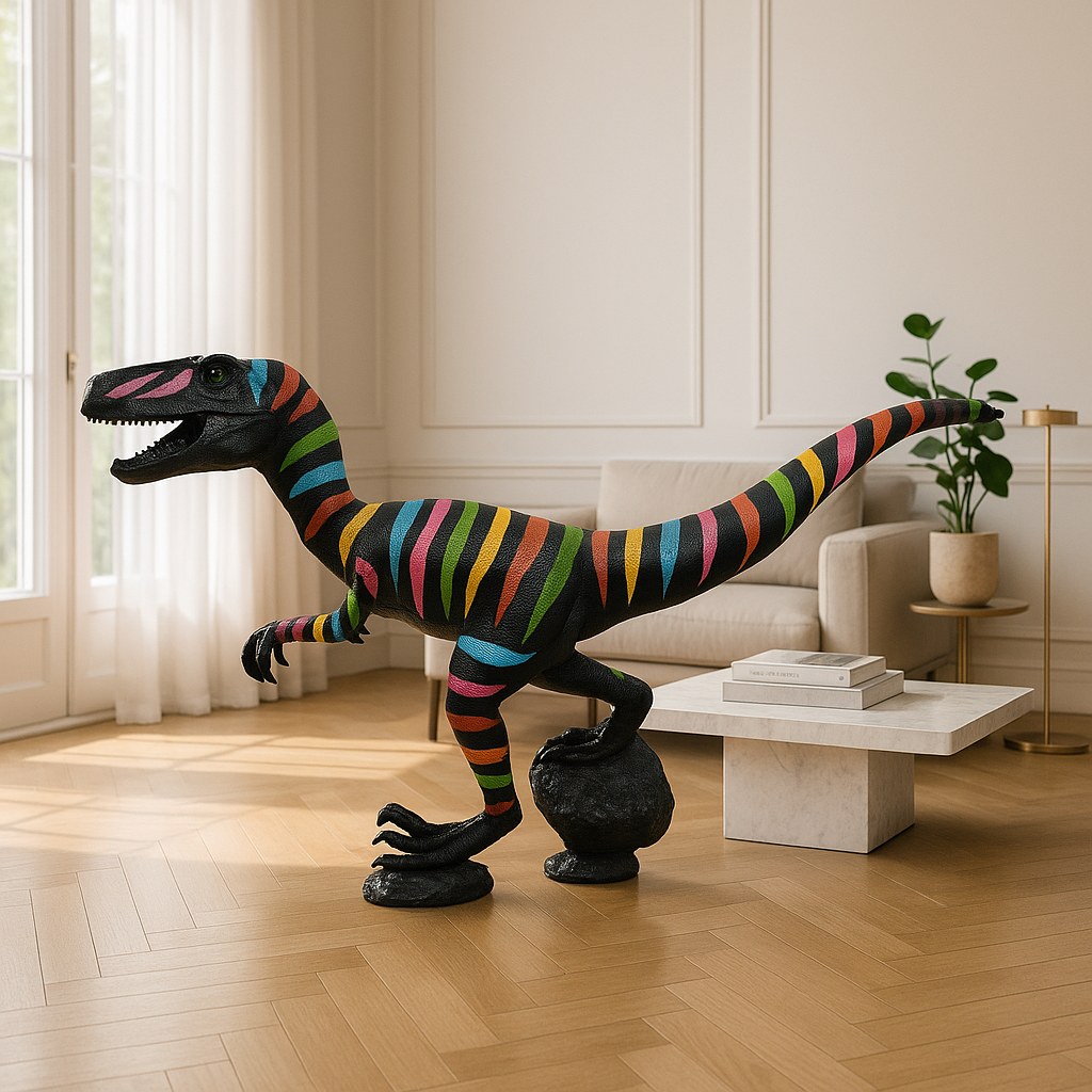 Escultura decorativa de dinosaurio de Casa Padrino