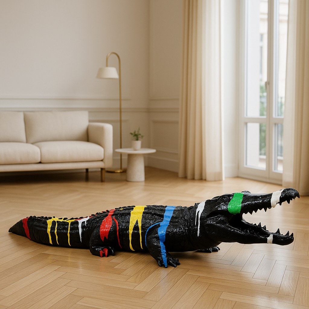 Krokodil Skulpturen aus Kunstharz und Glasfaser