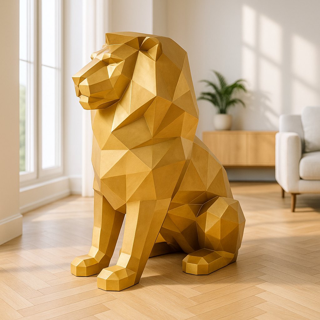 Esculturas de leones majestuosas para decoración de interiores y exteriores
