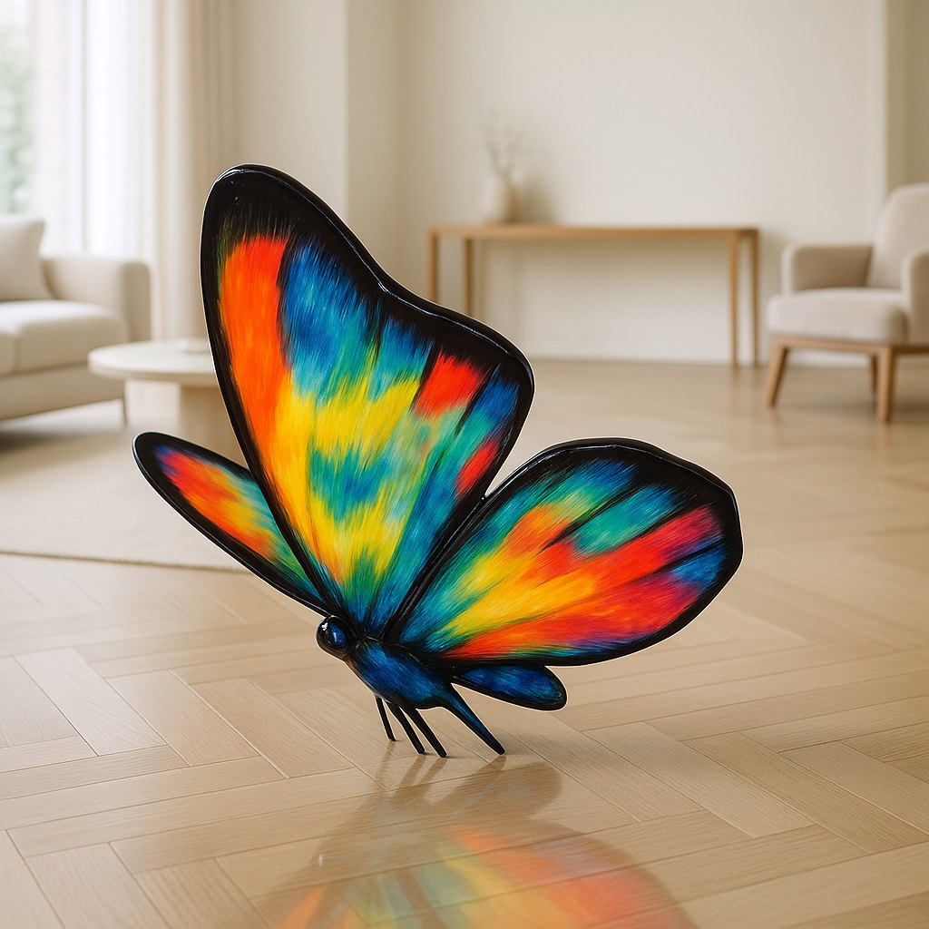 Elegante Schmetterling Skulpturen aus Kunstharz und Glasfaser