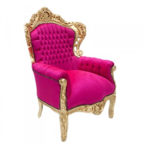 Casa Padrino Sillón Barroco King Rosa / Oro 85 x 85 x H. 120 cm - Muebles de Estilo Antiguo Casa Padrino Sillón Barroco King Rosa / Oro 85 x 85 x H. 120 cm - Muebles de Estilo Antiguo
