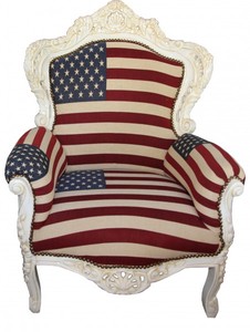 Casa Padrino Sillón Barroco King Diseño USA Crema 85 x 85 x A. 120 cm - Sillón de Lujo de Madera Maciza Casa Padrino Sillón Barroco King Diseño USA Crema 85 x 85 x A. 120 cm - Sillón de Lujo de Madera Maciza