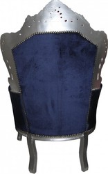 Casa Padrino Sillón Barroco King Azul Real / Plata - Muebles Barrocos de Lujo Estilo Antiguo - 120 x 85 x 85 cm Casa Padrino Sillón Barroco King Azul Real / Plata - Muebles Barrocos de Lujo Estilo Antiguo - 120 x 85 x 85 cm