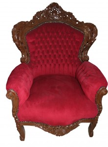 Casa Padrino Sillón Barroco King Burdeos / Marrón 85 x 85 x A. 120 cm - Edición Limitada Casa Padrino Sillón Barroco King Burdeos / Marrón 85 x 85 x A. 120 cm - Edición Limitada