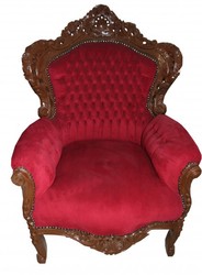 Casa Padrino Poltrona Barocca King Bordeaux / Marrone 85 x 85 x H. 120 cm - Edizione Limitata Casa Padrino Poltrona Barocca King Bordeaux / Marrone 85 x 85 x H. 120 cm - Edizione Limitata