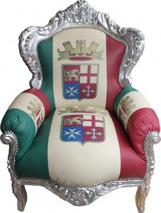 Casa Padrino Sillón Barroco King Diseño Italiano, Plata, 85 x 85 x H. 120 cm Casa Padrino Sillón Barroco King Diseño Italiano, Plata, 85 x 85 x H. 120 cm
