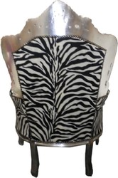 Casa Padrino Barock Sessel Thron Throne Chair Armchair Zebra Silber Silver Schwarz Weiß Furniture Interior Möbel Casa Padrino Barock Sessel Thron Throne Chair Armchair Zebra Silber Silver Schwarz Weiß Furniture Interior Möbel