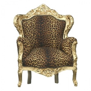Casa Padrino Sillón Barroco King estampado Leopardo y Oro - Mueble de Estilo Antiguo de Lujo 120 x 85 x 85 cm Casa Padrino Sillón Barroco King estampado Leopardo y Oro - Mueble de Estilo Antiguo de Lujo 120 x 85 x 85 cm