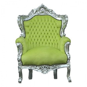 Casa Padrino Sillón Barroco King Verde Jade / Plata 85 x 85 x A. 120 cm - Mueble de Lujo Estilo Antiguo Casa Padrino Sillón Barroco King Verde Jade / Plata 85 x 85 x A. 120 cm - Mueble de Lujo Estilo Antiguo
