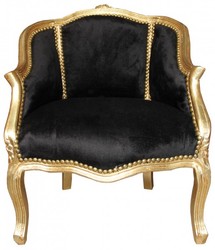 Casa Padrino Poltrona da salotto barocca da donna Nero / Oro 63 x 53 x H. 80 cm - Mobili da soggiorno barocchi Casa Padrino Poltrona da salotto barocca da donna Nero / Oro 63 x 53 x H. 80 cm - Mobili da soggiorno barocchi