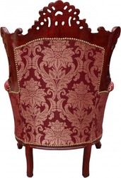 Casa Padrino Barock Sessel Bordeaux Mster Braun Baroque Aarm Chair Chairs Rot Mahagoni Mahagony ANtik Stil Antique Throne Thron