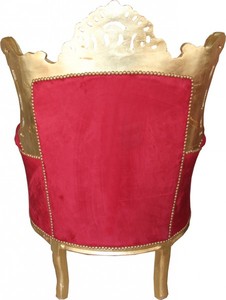 Casa Padrino Barock Sessel Al Capone im Antik Stil Bordeaux / Gold, Höhe 128 cm, Breite 90 cm, Tiefe 80 cm