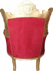 Casa Padrino Fauteuil Baroque Al Capone Style Antique Bordeaux / Or, Hauteur 128 cm, Largeur 90 cm, Profondeur 80 cm Casa Padrino Fauteuil Baroque Al Capone Style Antique Bordeaux / Or, Hauteur 128 cm, Largeur 90 cm, Profondeur 80 cm