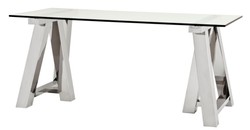 Casa Padrino bureau design argent 180 x 80 x H. 78 cm - Luxe Mobilier de bureau
