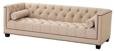 Casa Padrino sofá de diseño de arena de colores 230 x 85 x H. 72 cm - colección de hoteles de lujo
