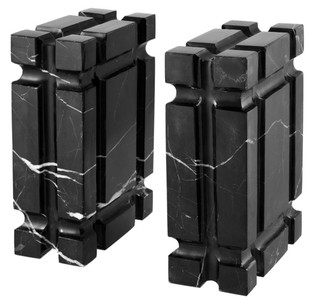 Casa Padrino marble bookend set of 2 black - luxury living room accessories