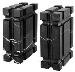 Casa Padrino libro de mármol conjunto con base de negro 2 - accesorios para el cuarto la sala de estar de lujo
