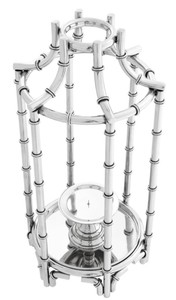 Casa Padrino Kerzenleuchter / Kerzenhalter Silber 30,5 x 30,5 x H. 60,5 cm - Luxus Hotel Restaurant Accessoires