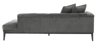 Casa Padrino Luxus Sofa Dunkelgrau Linksseitig 220 x 96 x H. 66 cm - Hotel Möbel