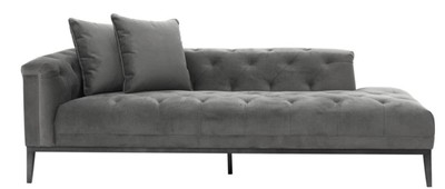 Casa Padrino Luxus Sofa Dunkelgrau Linksseitig 220 x 96 x H. 66 cm - Hotel Möbel