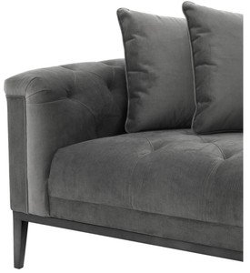 Casa Padrino Luxus Sofa Dunkelgrau Linksseitig 220 x 96 x H. 66 cm - Hotel Möbel