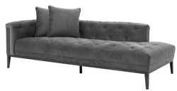 Casa Padrino luxury sofa dark gray left side 220 x 96 x H. 66 cm - Hotel furniture