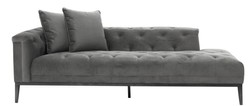 Casa Padrino luxury sofa dark gray left side 220 x 96 x H. 66 cm - Hotel furniture