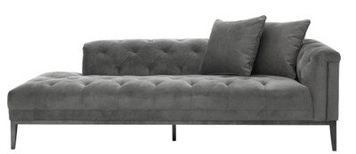 Sofá de lujo Casa Padrino oscuro lado gris derecha 220 x 96 x H. 66 cm - muebles del hotel