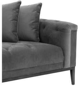 Casa Padrino Luxus Sofa Dunkelgrau Rechtsseitig 220 x 96 x H. 66 cm - Hotel Möbel