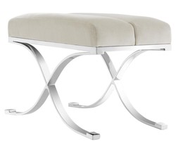 Casa Padrino Luxury Stool Light Gray 69 x 42 x H. 51 cm - Designer Furniture