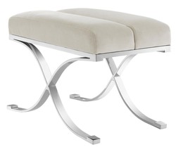Casa Padrino Luxury Stool Light Gray 69 x 42 x H. 51 cm - Designer Furniture