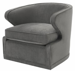 Casa Padrino luxury swivel chair dark gray 75 x 80 x H. 73 cm - Hotel Club Furniture