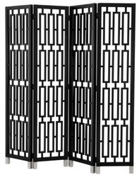 Casa Padrino separador de ambientes caoba en el piano negro 200 x H. 225 cm - calidad de lujo