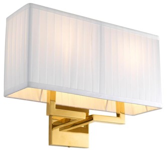 Casa Padrino pared de lujo de la lámpara de oro 36 x 13,5 x H. 27 cm - lámpara de pared de la sala