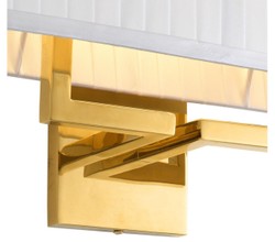 Casa Padrino lampada da parete di lusso in oro 36 x 13,5 x H. 27 cm - lampada da parete soggiorno