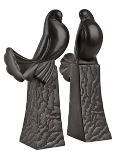Casa Padrino bookend set of 2 doves antique bronze - luxury quality