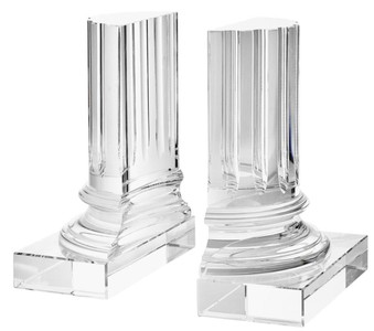 Casa Padrino Crystal Glass Bookend Set 17 x 8.5 x H. 21 cm - Designer Hotel Decoration