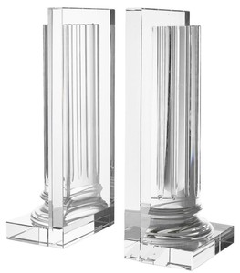 Casa Padrino Crystal Glass Bookend Set 17 x 11 x H. 38 cm - Designer Hotel Decoration