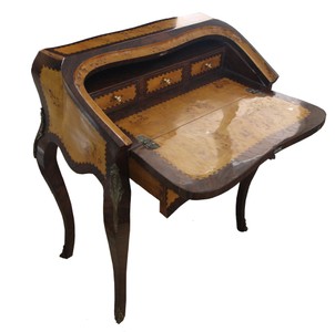 Casa Padrino Barock Sekretär Mahagony Braun - 74 x 45 x H 88 cm - Sekretär Antik Stil