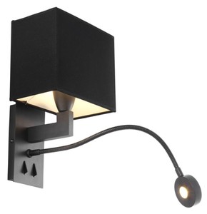 Casa Padrino lámpara de pared de lujo de bronce / negro 19.5 x 17 x H. 32 cm - lámpara de pared del hotel