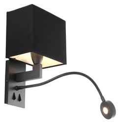 Casa Padrino lámpara de pared de lujo de bronce / negro 19.5 x 17 x H. 32 cm - lámpara de pared del hotel