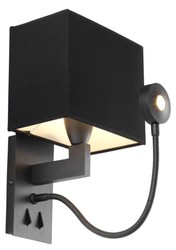 Casa Padrino lámpara de pared de lujo de bronce / negro 19.5 x 17 x H. 32 cm - lámpara de pared del hotel
