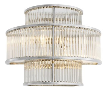 Casa Padrino Hotel Restaurant Wandlampe Silber 35 x 19 x H. 28 cm - Wohnzimmer Wandleuchte