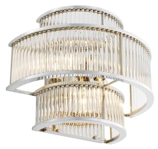 Casa Padrino Hotel Restaurant Wandlampe Silber 35 x 19 x H. 28 cm - Wohnzimmer Wandleuchte