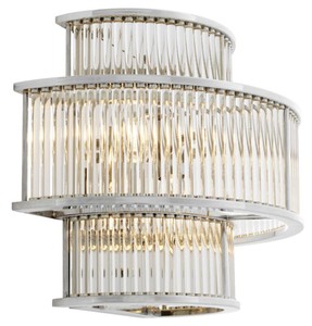 Casa Padrino Hotel Restaurant Wall Lamp Silver 35 x 19 x H. 28 cm - Living room wall light