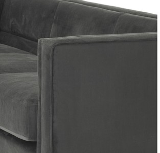 Casa Padrino Luxus 3er Sofa Anthrazitgrau 231 x 86 x H. 73,5 cm - Luxus Wohnzimmer Sofa